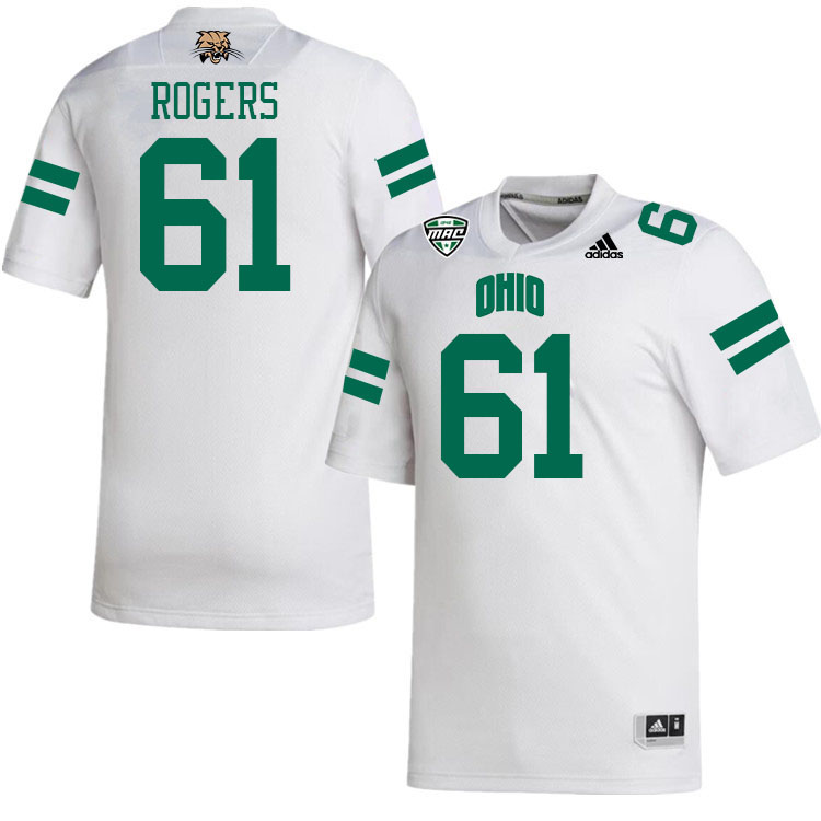 Ohio Bobcats #61 Kaden Rogers College Football Jerseys Stitched-White